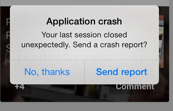 iOS crash screen